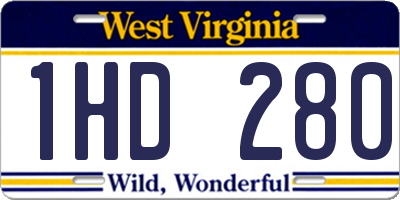 WV license plate 1HD280