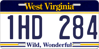 WV license plate 1HD284