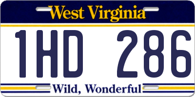 WV license plate 1HD286