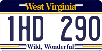 WV license plate 1HD290