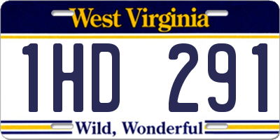 WV license plate 1HD291