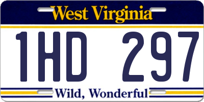 WV license plate 1HD297