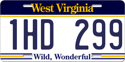 WV license plate 1HD299