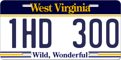 WV license plate 1HD300