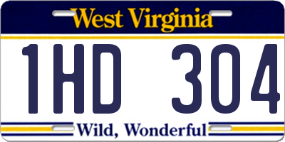 WV license plate 1HD304