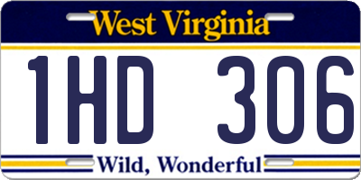 WV license plate 1HD306