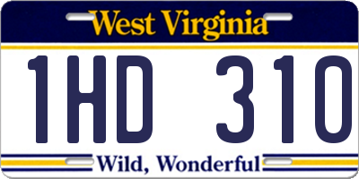 WV license plate 1HD310