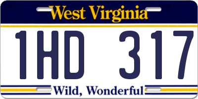 WV license plate 1HD317