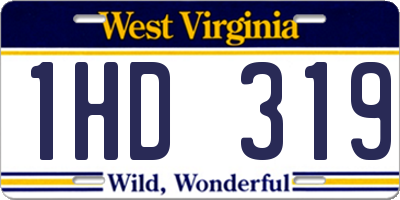 WV license plate 1HD319