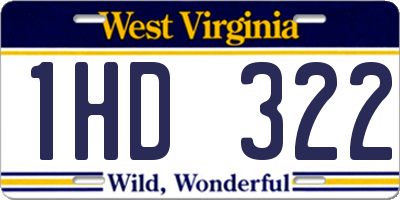 WV license plate 1HD322