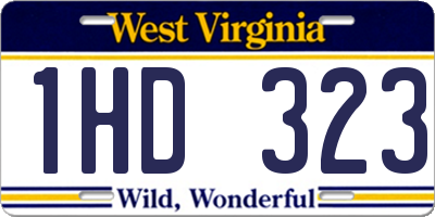 WV license plate 1HD323