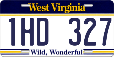 WV license plate 1HD327