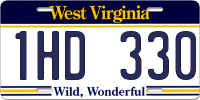 WV license plate 1HD330