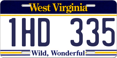 WV license plate 1HD335