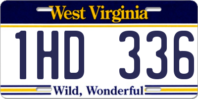 WV license plate 1HD336