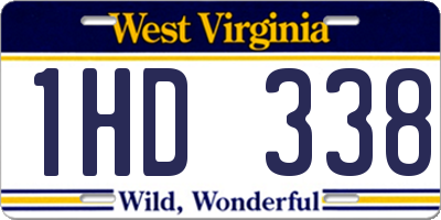 WV license plate 1HD338
