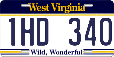 WV license plate 1HD340