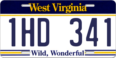 WV license plate 1HD341