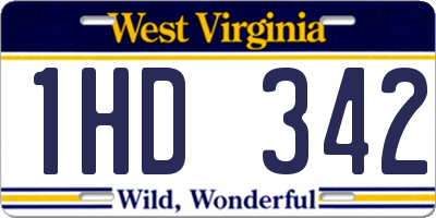 WV license plate 1HD342