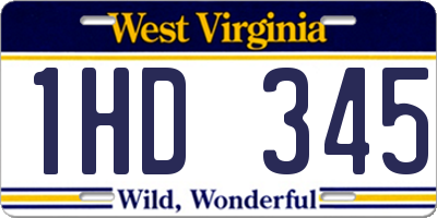 WV license plate 1HD345