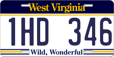 WV license plate 1HD346