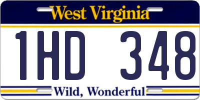WV license plate 1HD348