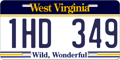 WV license plate 1HD349