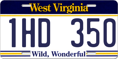 WV license plate 1HD350