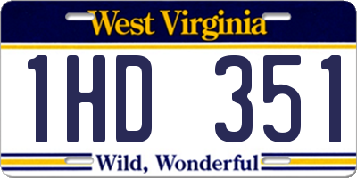 WV license plate 1HD351