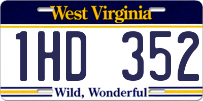 WV license plate 1HD352