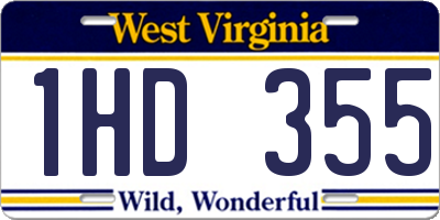 WV license plate 1HD355