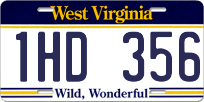 WV license plate 1HD356