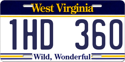 WV license plate 1HD360
