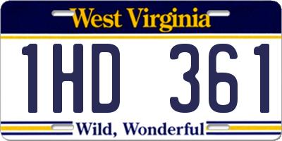 WV license plate 1HD361