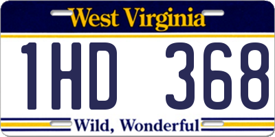 WV license plate 1HD368