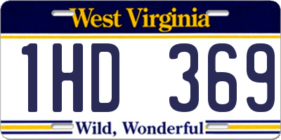WV license plate 1HD369