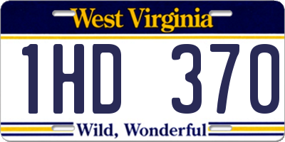 WV license plate 1HD370