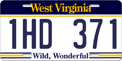 WV license plate 1HD371