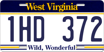 WV license plate 1HD372