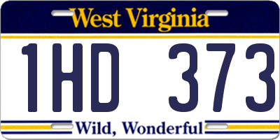 WV license plate 1HD373
