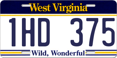 WV license plate 1HD375