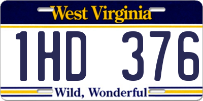 WV license plate 1HD376