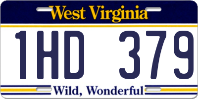 WV license plate 1HD379