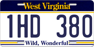 WV license plate 1HD380