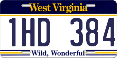WV license plate 1HD384