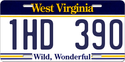 WV license plate 1HD390