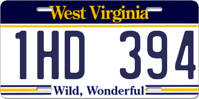 WV license plate 1HD394