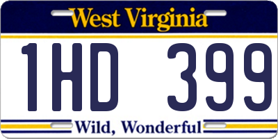 WV license plate 1HD399