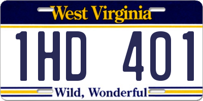 WV license plate 1HD401
