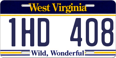 WV license plate 1HD408